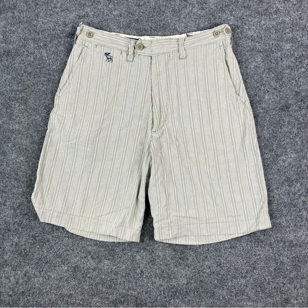 Abercrombie & Fitch Beige Striped Shorts